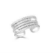 Eternal Perpetual 925 Sterling Silver Half Eternity Ring Free size